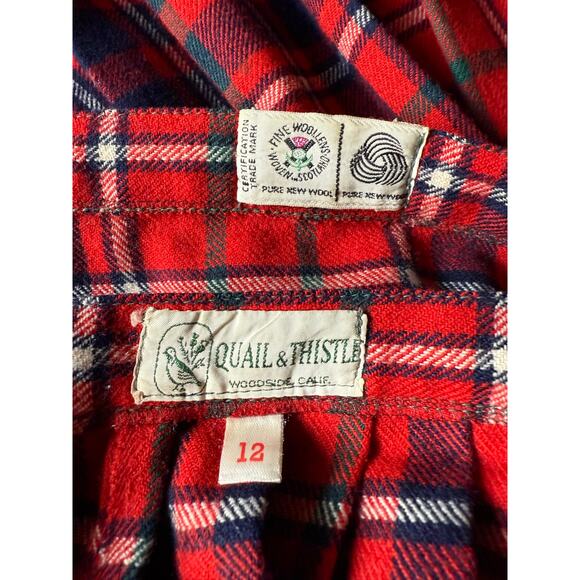 Vintage Plaid Tartan Kilt Maxi Skirt Pleated Fall Winter Wool Christmas Preppy - Picture 6 of 10